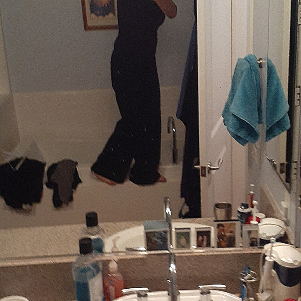 Pants, wide leg, thin stripe.